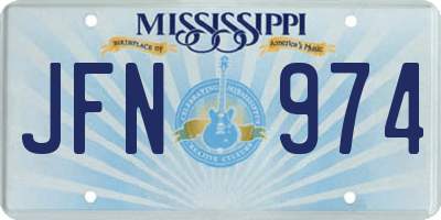 MS license plate JFN974