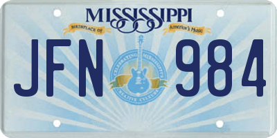 MS license plate JFN984