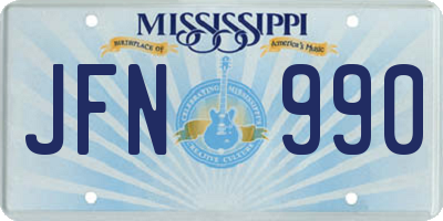 MS license plate JFN990
