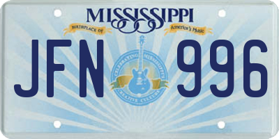 MS license plate JFN996