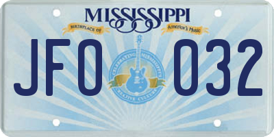 MS license plate JFO032