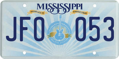 MS license plate JFO053