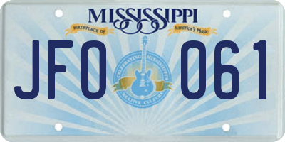 MS license plate JFO061