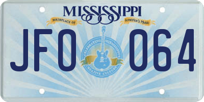 MS license plate JFO064