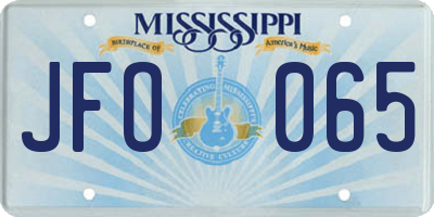 MS license plate JFO065