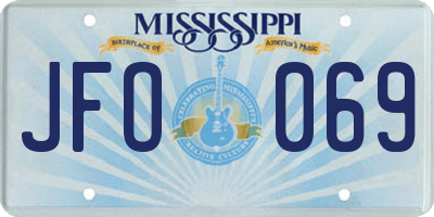 MS license plate JFO069