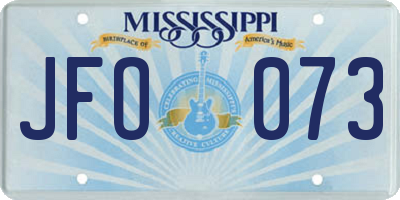 MS license plate JFO073
