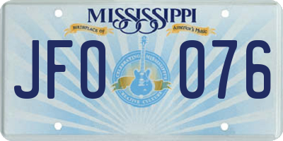 MS license plate JFO076