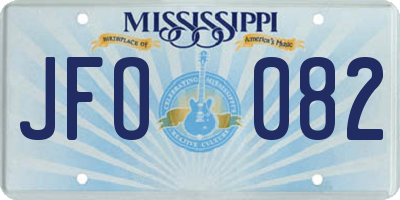 MS license plate JFO082