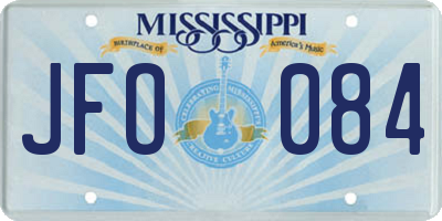 MS license plate JFO084