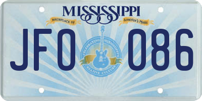 MS license plate JFO086