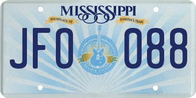 MS license plate JFO088