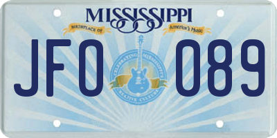 MS license plate JFO089