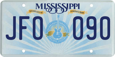 MS license plate JFO090