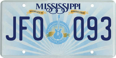 MS license plate JFO093