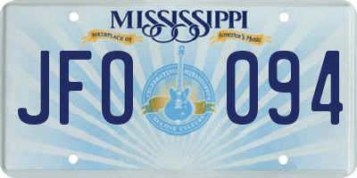 MS license plate JFO094