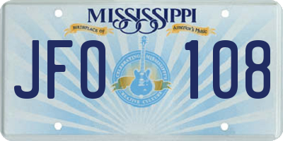 MS license plate JFO108