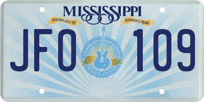 MS license plate JFO109