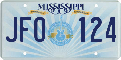 MS license plate JFO124