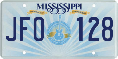 MS license plate JFO128