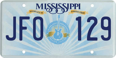 MS license plate JFO129