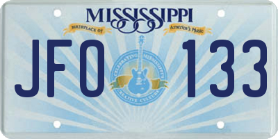 MS license plate JFO133