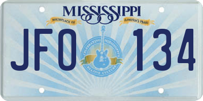 MS license plate JFO134