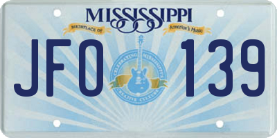MS license plate JFO139