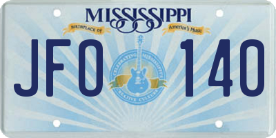 MS license plate JFO140