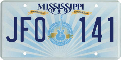 MS license plate JFO141