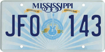 MS license plate JFO143