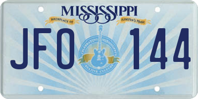 MS license plate JFO144