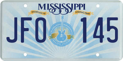 MS license plate JFO145