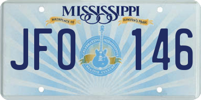 MS license plate JFO146