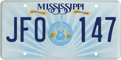 MS license plate JFO147