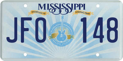 MS license plate JFO148