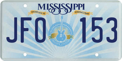 MS license plate JFO153