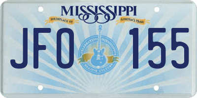 MS license plate JFO155