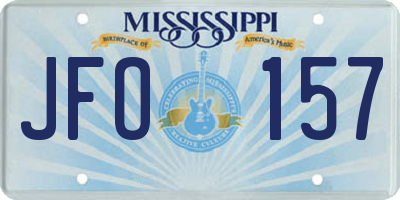 MS license plate JFO157