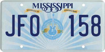 MS license plate JFO158