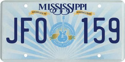MS license plate JFO159