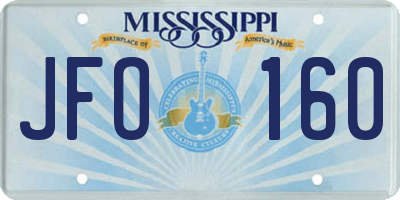 MS license plate JFO160