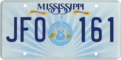 MS license plate JFO161