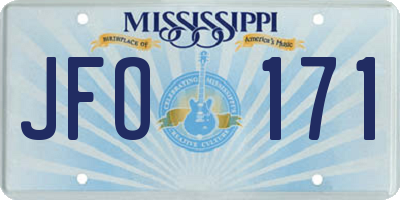 MS license plate JFO171