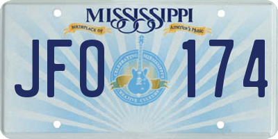 MS license plate JFO174