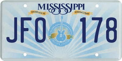 MS license plate JFO178