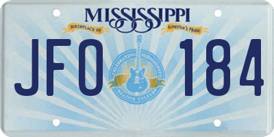 MS license plate JFO184