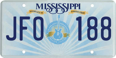 MS license plate JFO188