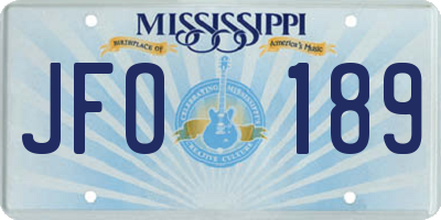 MS license plate JFO189