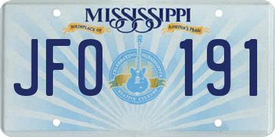 MS license plate JFO191